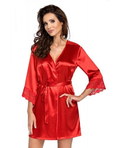 Neglijeu de lux rosu din satin Gamila - jojofashion.ro