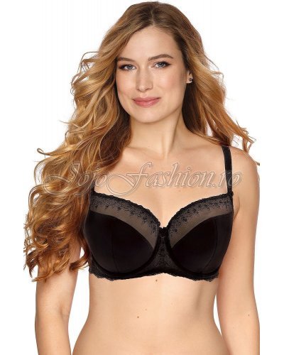 Sutien negru cu tul brodat partial intarit Gaya Sutien negru cu tul brodat partial intarit Gaya - jojofashion.ro