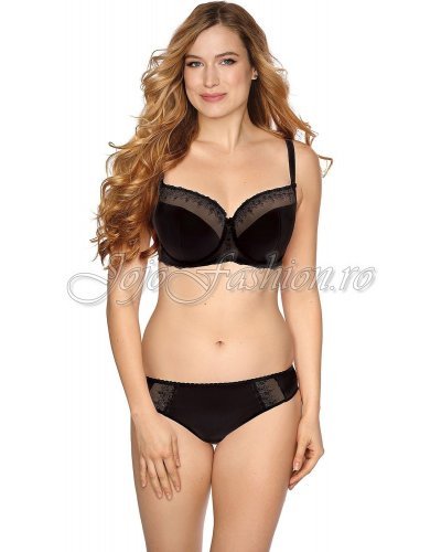 Sutien negru cu tul brodat partial intarit Gaya Sutien negru cu tul brodat partial intarit Gaya - jojofashion.ro