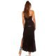 Rochie lunga neagra mulata din paiete cu umerii goi Rodia 4 - jojofashion.ro
