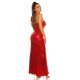 Rochie de seara eleganta lunga, din paiete, rosie, mulata, cu umerii goi, Rodia 4 - jojofashion.ro