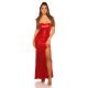 Rochie lunga rosie mulata din paiete cu umerii goi Rodia 2 - jojofashion.ro