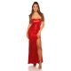 Rochie de seara eleganta lunga, din paiete, rosie, mulata, cu umerii goi, Rodia 2 - jojofashion.ro