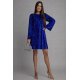 Rochie catifea albastra cu paiete scurta croi A cu fundița la spate si maneca lunga Glossy 2 - jojofashion.ro