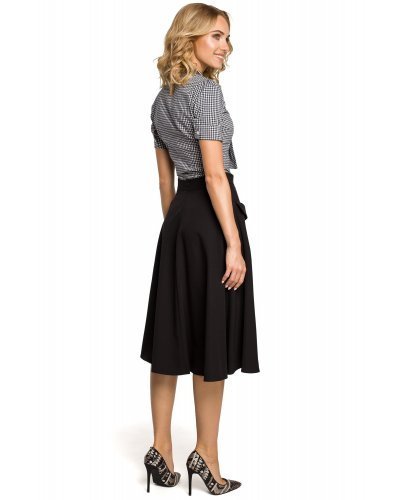 Fusta eleganta, midi, neagra, cu buzunare, Monna Fuste dama, Fusta eleganta, midi, neagra, cu buzunare, Monna - jojofashion.ro