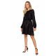 Rochie midi, paiete, neagra, cu maneca lunga, Naomi 2 - jojofashion.ro