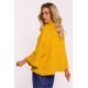 Pulover dama galben mustar, oversize,  turtleneck, cu maneca larga, Haudrey 3 - jojofashion.ro