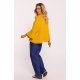 Pulover dama galben mustar, oversize,  turtleneck, cu maneca larga, Haudrey 5 - jojofashion.ro