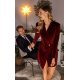 Rochie scurta din catifea burgundy tip blazer Janinne 5 - jojofashion.ro