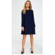Rochie midi bleumarin, croi A, cu maneca lunga, Aryena Rochie midi bleumarin, croi A, cu maneca lunga, Aryena 2 - jojofashion.ro