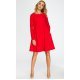 Rochie rosie midi evazata cu maneca lunga Aryena Rochie rosie midi evazata cu maneca lunga Aryena 2 - jojofashion.ro