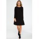 Rochie neagra, croi A, cu maneca lunga, Aryena Rochie neagra, croi A, cu maneca lunga, Aryena 2 - jojofashion.ro