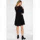 Rochie neagra, croi A, cu maneca lunga, Aryena Rochie neagra, croi A, cu maneca lunga, Aryena 3 - jojofashion.ro