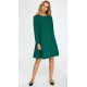 Rochie de zi midi verde, trapezoidala, cu maneca lunga, Aryena 2 - jojofashion.ro