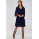 Rochie midi din chiffon bleumarin vaporoasa Rocio 2 - jojofashion.ro