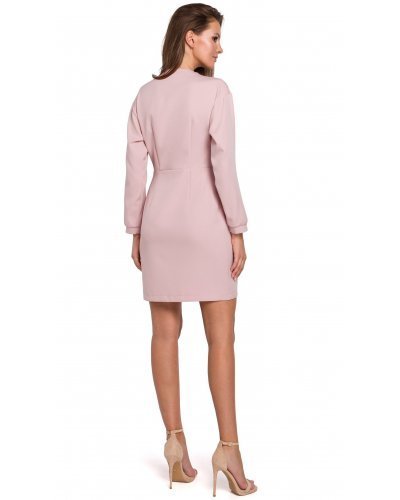 Rochie tip sacou roz pal cu maneca lunga Rebeca Rochie tip sacou roz pal cu maneca lunga Rebeca - jojofashion.ro