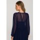 Rochie midi din chiffon bleumarin, cu maneca lunga si volan, Naira 5 - jojofashion.ro