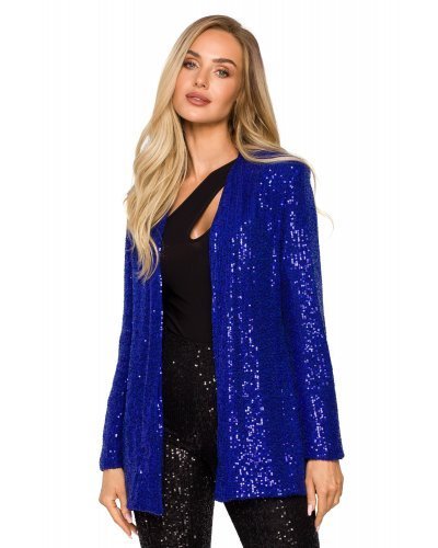 Sacou dama elegant, paiete, albastru electric, clasic, Charisma Bluze dama, Sacou dama elegant, paiete, albastru electric, clasic, Charisma - jojofashion.ro