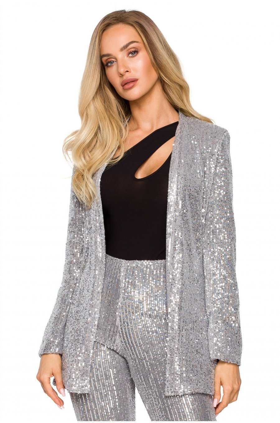 Sacou dama elegant, paiete, argintiu, clasic, Charisma Sacou dama elegant, paiete, argintiu, clasic, Charisma 1 - jojofashion.ro