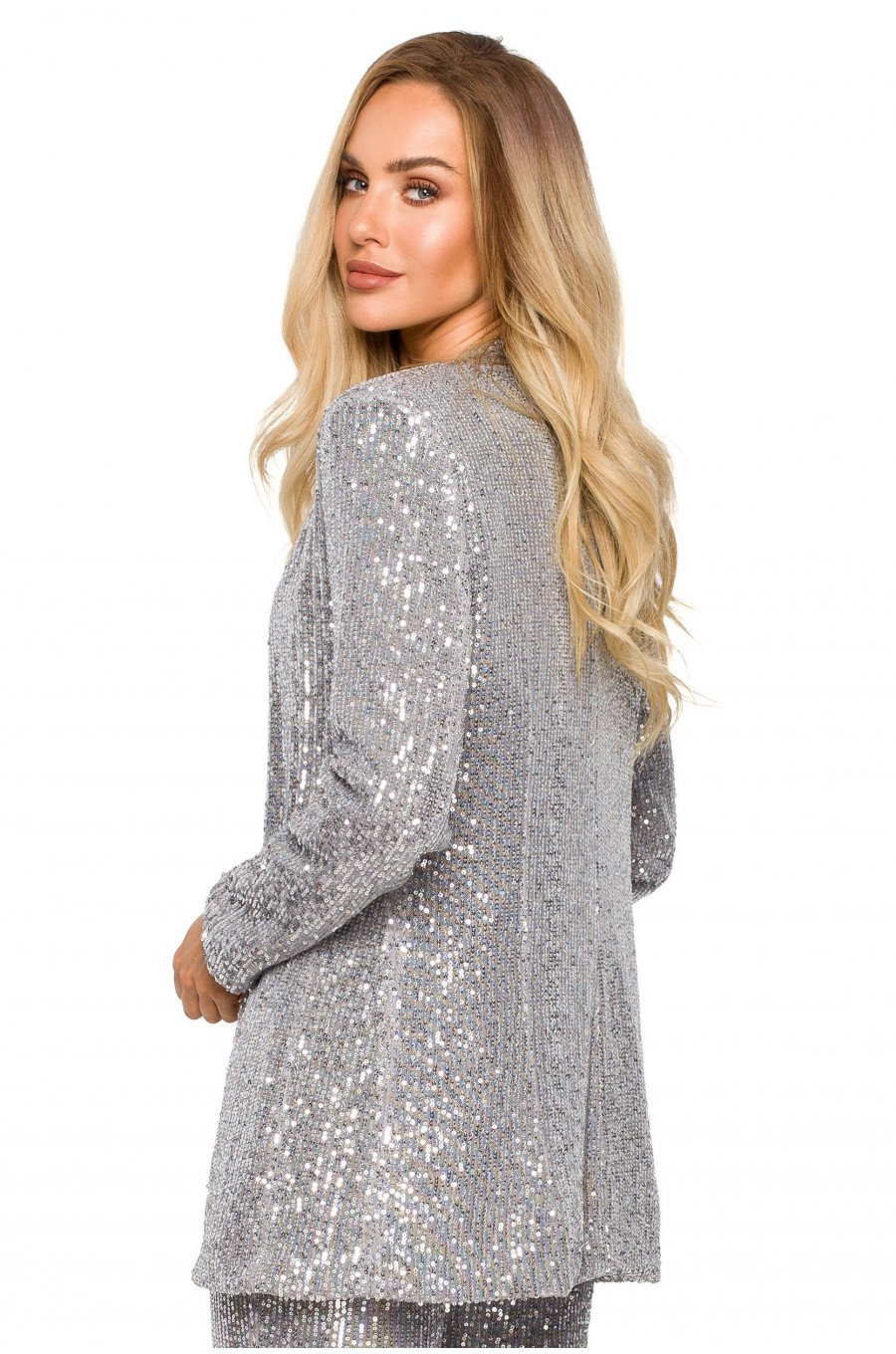Sacou dama elegant, paiete, argintiu, clasic, Charisma Sacou dama elegant, paiete, argintiu, clasic, Charisma 2 - jojofashion.ro