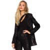 Sacou dama elegant, paiete, negru, clasic, Charisma