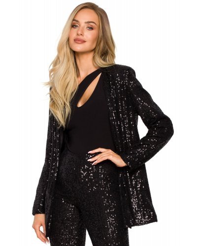 Sacou dama elegant, paiete, negru, clasic, Charisma Bluze dama, Sacou dama elegant, paiete, negru, clasic, Charisma - jojofashion.ro