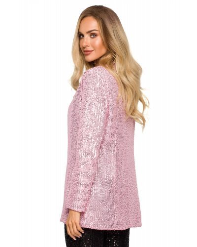 Sacou dama elegant, paiete, roz pal, clasic, Charisma Bluze dama, Sacou dama elegant, paiete, roz pal, clasic, Charisma - jojofashion.ro