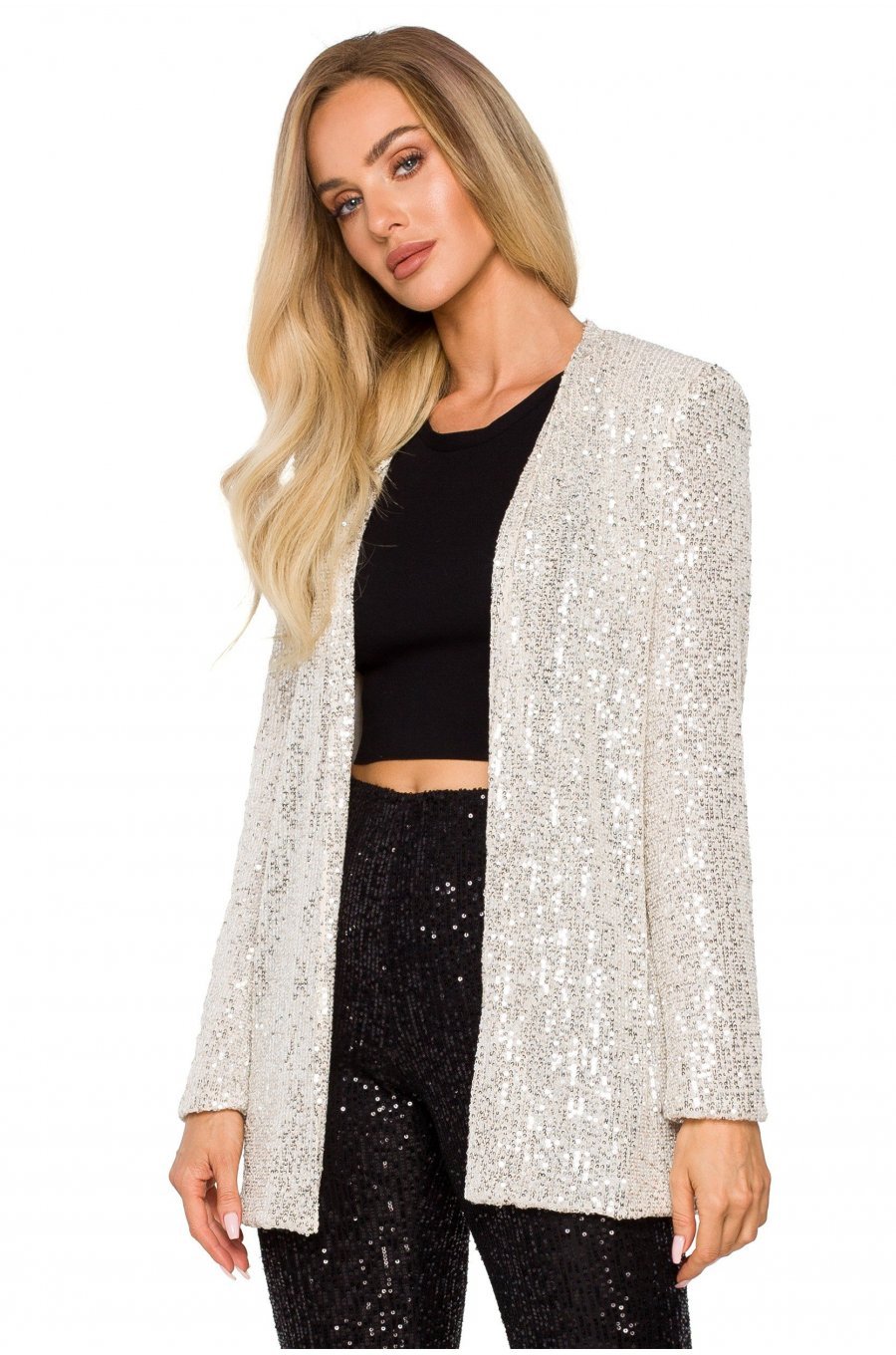 Sacou dama elegant, paiete, sampanie, clasic, Charisma Sacou dama elegant, paiete, sampanie, clasic, Charisma 1 - jojofashion.ro