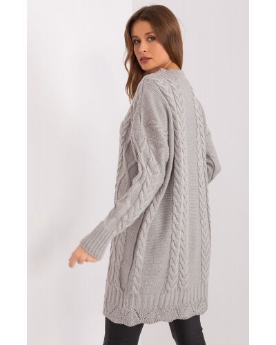 Rochii casual, Rochie casual tricotata oversize gri Amalna - jojofashion.ro