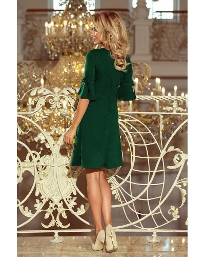 Rochie verde scurta croi in A Florenta Rochii de zi, Rochie verde scurta croi in A Florenta - jojofashion.ro