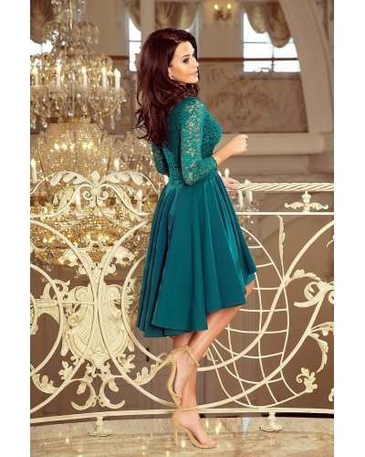 Rochie midi verde turcoaz inchis din dantela Anastasia  Rochii midi, Rochie midi verde turcoaz inchis din dantela Anastasia  - jojofashion.ro