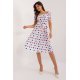 Rochie midi, alba cu floricele, in clos, cu maneca trei sferturi, Arissa2 4 - jojofashion.ro