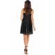 Rochie de seara scurta, din paiete, neagra, croi A, Fayme 3 - jojofashion.ro