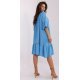 Rochie de vara midi, albastra, oversize, cu volane, vaporoasa, Makadamia 4 - jojofashion.ro