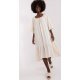 Rochie de vara bej midi oversize cu volane vaporoasa Makadamia 2 - jojofashion.ro