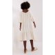 Rochie de vara bej midi oversize cu volane vaporoasa Makadamia 4 - jojofashion.ro
