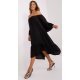 Rochie neagra vaporoasa midi cu volane oversize Makadamia 3 - jojofashion.ro