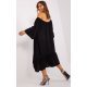 Rochie neagra vaporoasa midi cu volane oversize Makadamia 4 - jojofashion.ro