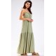 Rochie de vara lunga kaki vaporoasa oversize Triny Rochie de vara lunga kaki vaporoasa oversize Triny 3 - jojofashion.ro