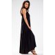 Rochie de vara oversize lunga, din vascoza, neagra, Triny 3 - jojofashion.ro