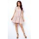 Rochie de vara roz pudrat vaporoasa cu volane din vascoza Anuva 2 - jojofashion.ro