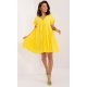 Rochie de vara scurta, din bumbac, galbena, croi A, cu volan lat, Nedia 2 - jojofashion.ro