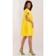 Rochie de vara scurta, din bumbac, galbena, croi A, cu volan lat, Nedia 3 - jojofashion.ro