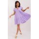 Rochie de vara scurta, din bumbac, lila, croi A, cu volan lat, Nedia 2 - jojofashion.ro
