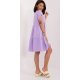 Rochie de vara scurta, din bumbac, lila, croi A, cu volan lat, Nedia 3 - jojofashion.ro