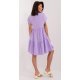Rochie de vara scurta, din bumbac, lila, croi A, cu volan lat, Nedia 4 - jojofashion.ro