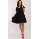 Rochie de vara scurta, din bumbac, neagra, croi A, cu volan lat, Nedia 2 - jojofashion.ro