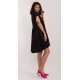 Rochie de vara scurta, din bumbac, neagra, croi A, cu volan lat, Nedia 4 - jojofashion.ro