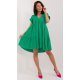 Rochie de vara scurta, din bumbac, verde, croi A, cu volan lat, Nedia 2 - jojofashion.ro