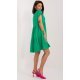 Rochie de vara scurta, din bumbac, verde, croi A, cu volan lat, Nedia 3 - jojofashion.ro